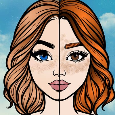 realistic girl split half