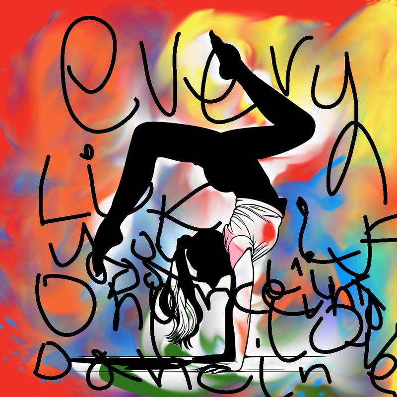 a woman doing a handstand realistic