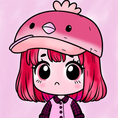 cute girl with chicken hat