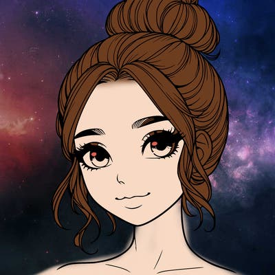 realistic pretty girl with hair in bun