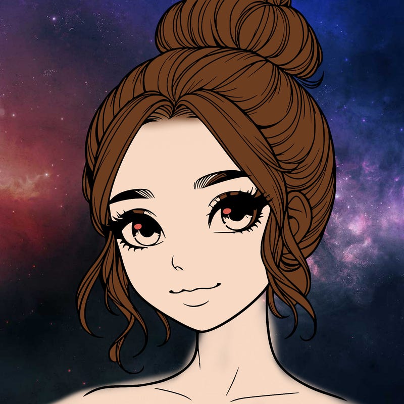realistic pretty girl with hair in bun