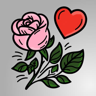 rose and heart