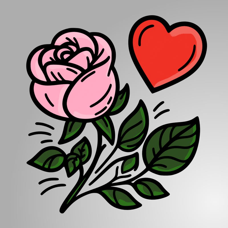 rose and heart