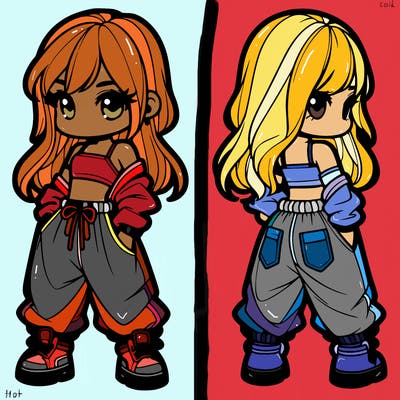 girl in crop top and baggy pants