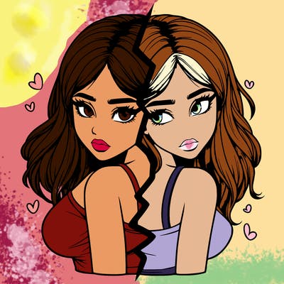 realistic girl split