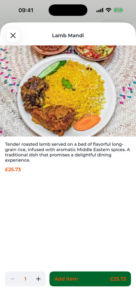 Yalla Halal - Lamb Mandi roasted lamb and yellow rice on Yalla Halal app