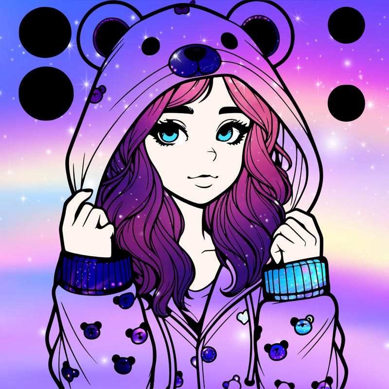 realistic girl in a animal pjs hoodie