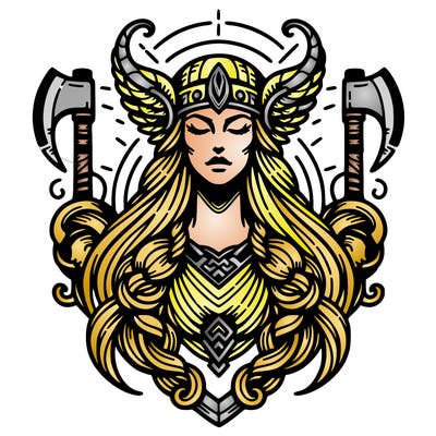 realistic valhalla goddess  symbol
