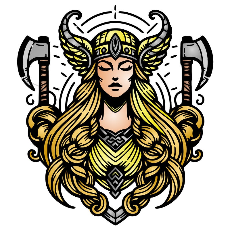realistic valhalla goddess  symbol