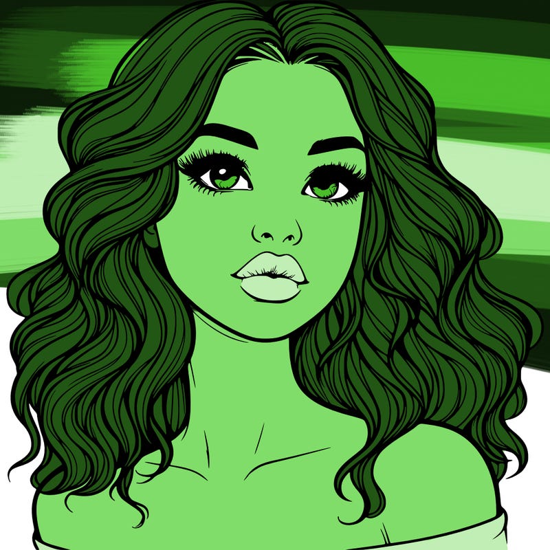 realistic girl with wavy hair and lips