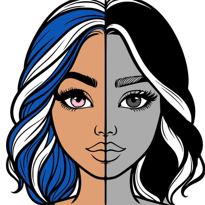 realistic girl split half