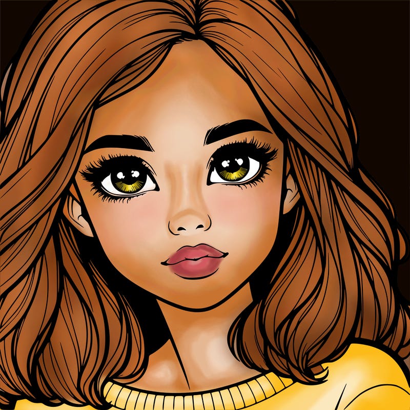 realistic girl whith cute eyes