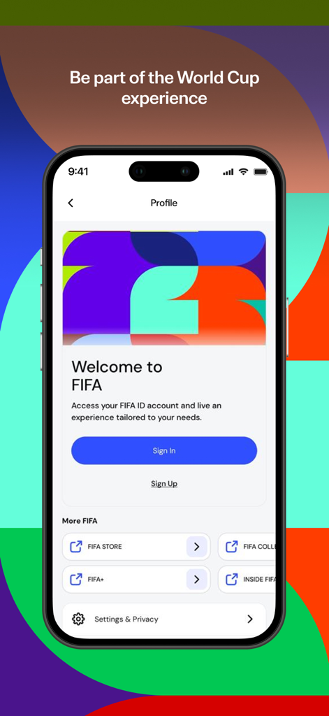 FIFA World Cup 26™ - FIFA World Cup 26 app profile and sign in page