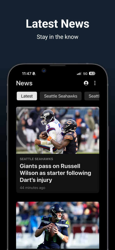 Seattle Sports 710 AM - A smartphone screen displaying the latest news in the Seattle Sports app