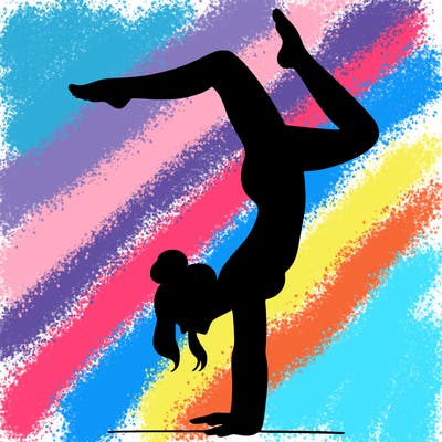 a woman doing a handstand