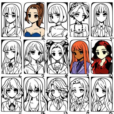 girls that look diffrent anime