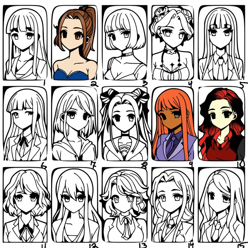girls that look diffrent anime