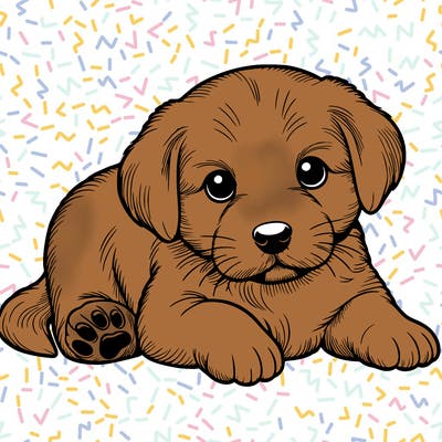 a cute realistic puppy