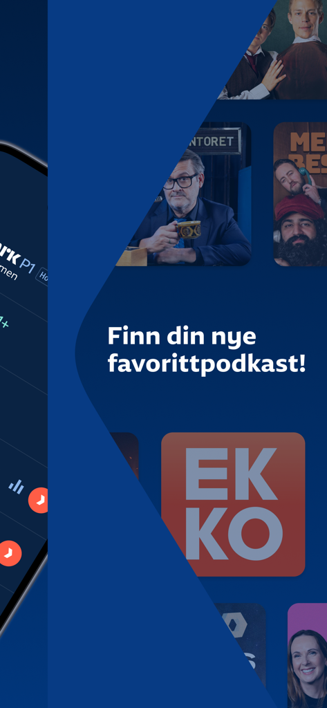 Interfaz de la aplicación NRK Radio para encontrar podcasts noruegos