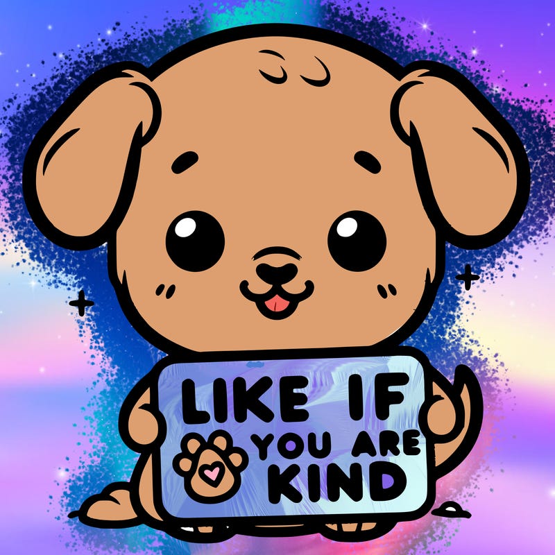make a sign that says like if you are kind with a cute little dog