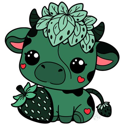 cute strawberry cow