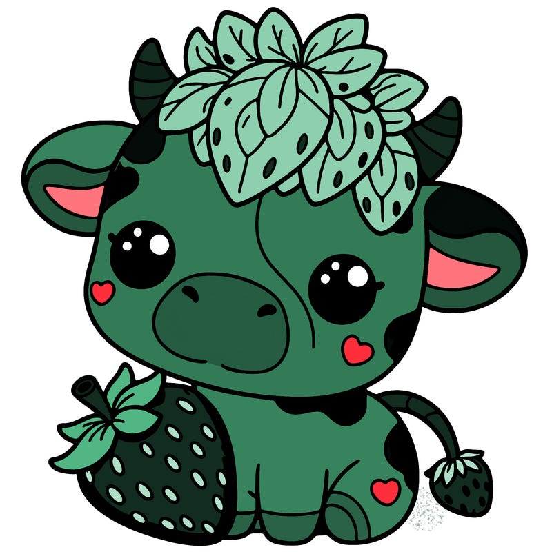 cute strawberry cow