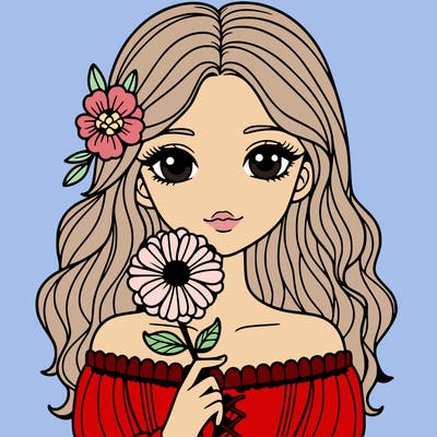 beautiful girl with a flower