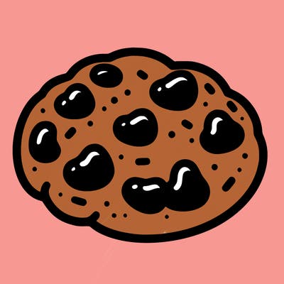 a cookie with chocolate chips