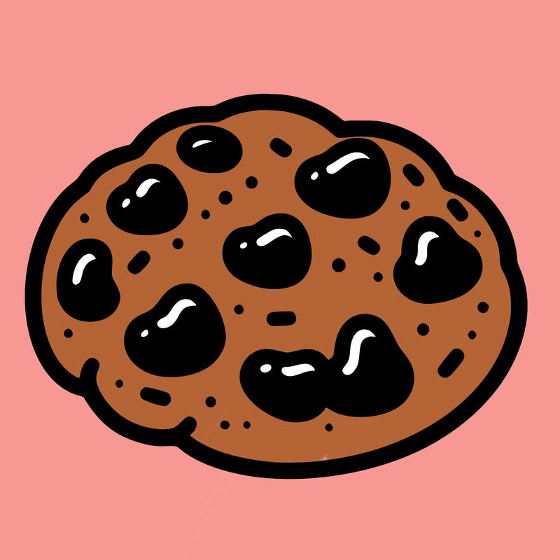 a cookie with chocolate chips