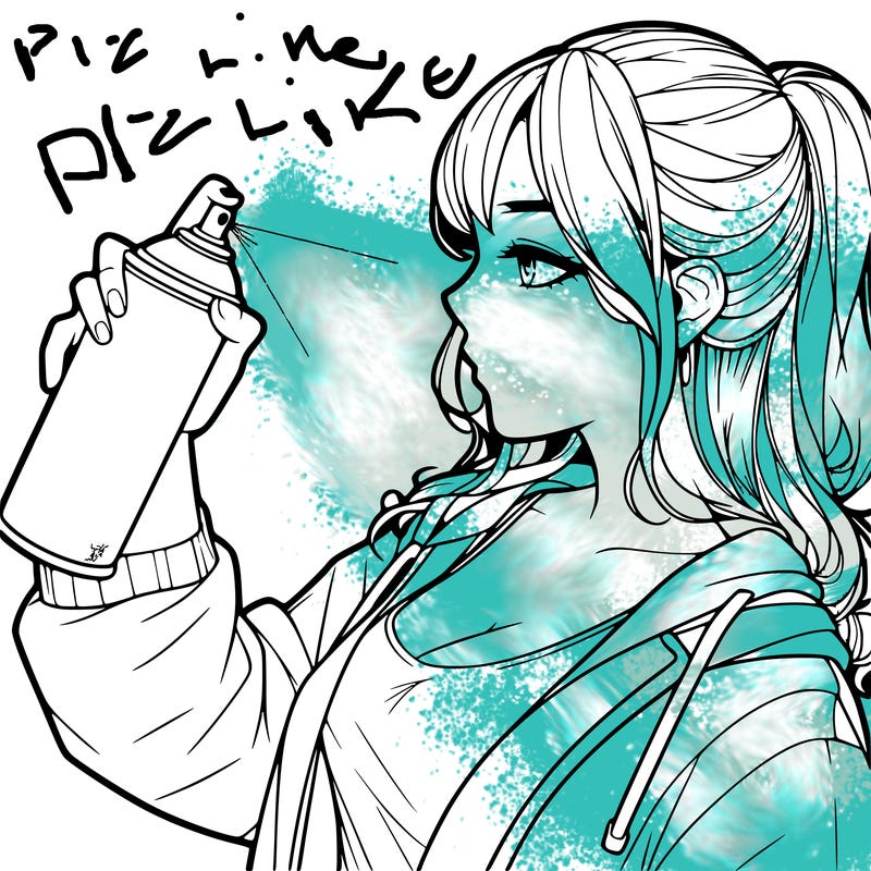 a realistic girl spray, painting