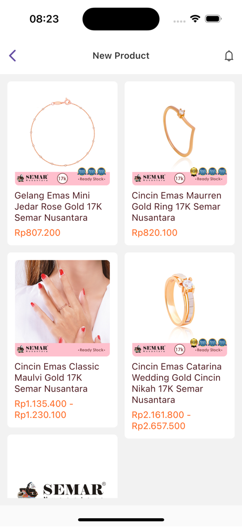 My Semar Nusantara - Catálogo de anillos y pulseras de oro en la aplicación de joyería My Semar Nusantara