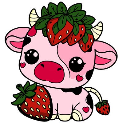 cute strawberry cow