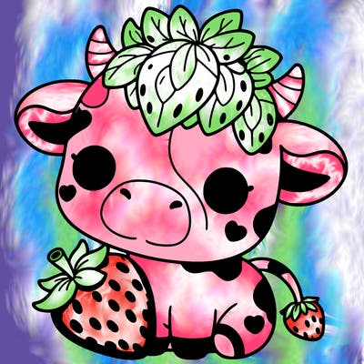 cute strawberry cow