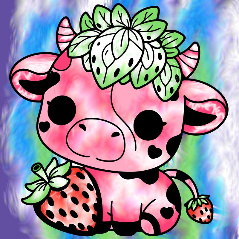 cute strawberry cow