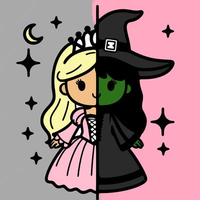 split princess and witch