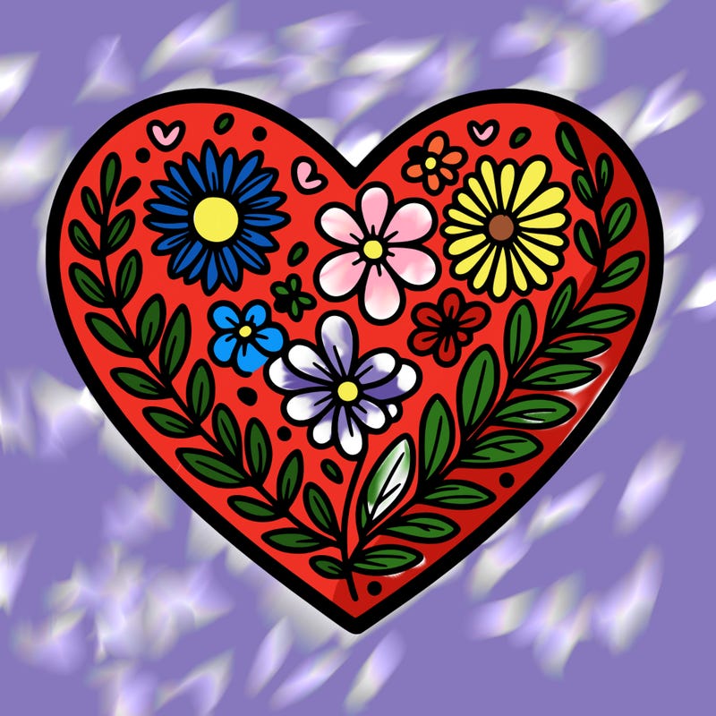 heart with flowers