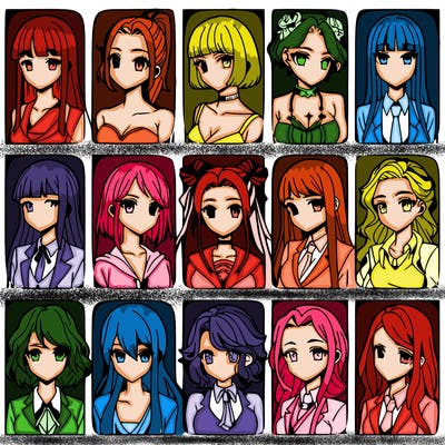 girls that look diffrent anime