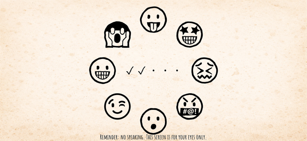 SenSense - A circle of hand-drawn emoji icons used for non-verbal communication in the SenSense mobile game.