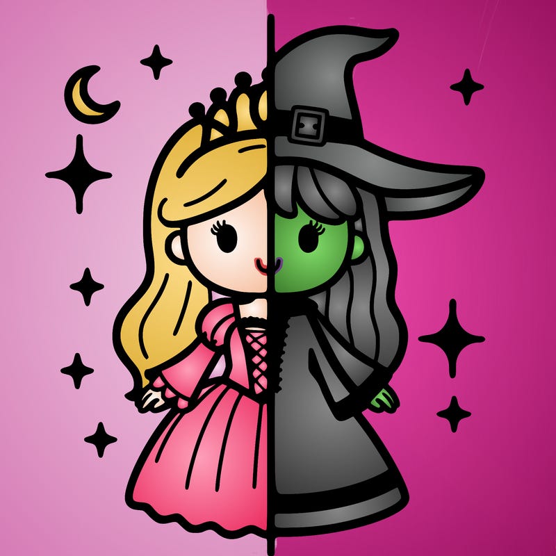 split princess and witch