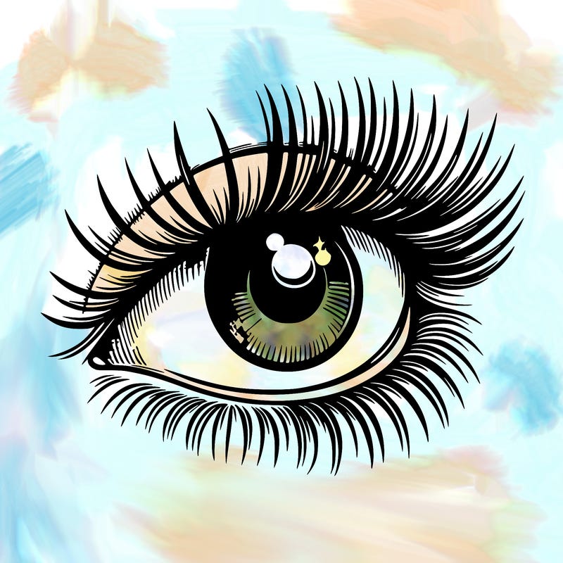 realistic eye long eylashes