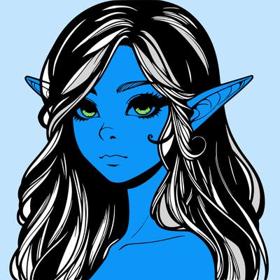 elf girl realistic dark fantasy