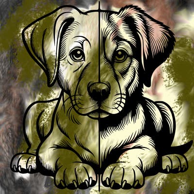 realistic dog split picture