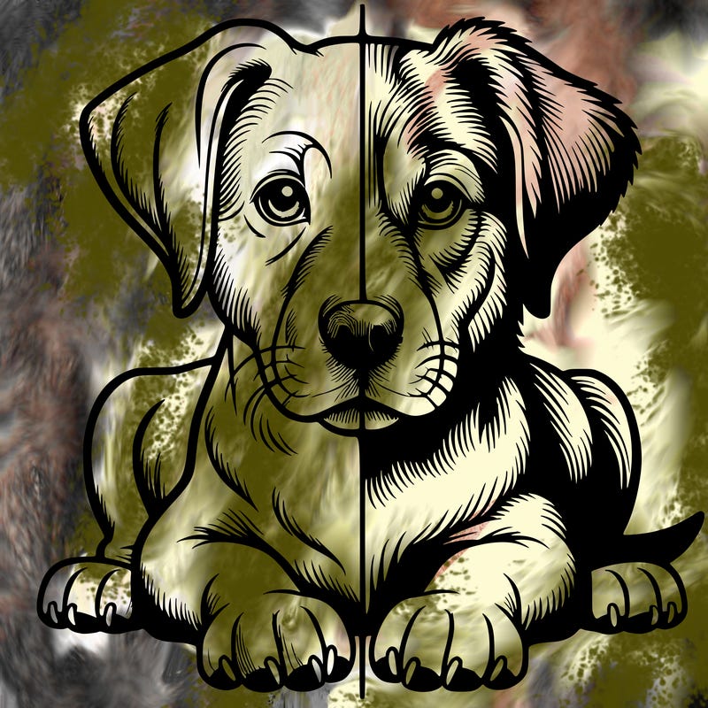 realistic dog split picture