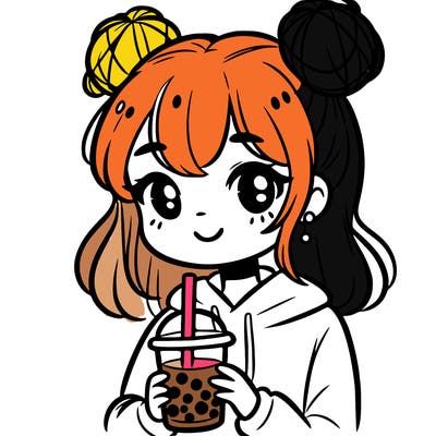 girl with boba tea