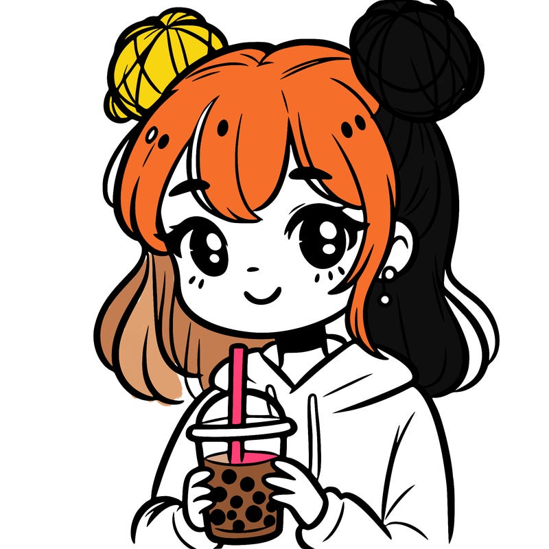 girl with boba tea