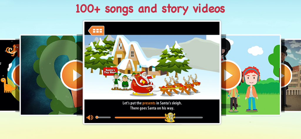Carousel of animated educational stories and songs for children learning English