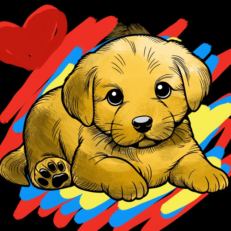 a cute realistic puppy