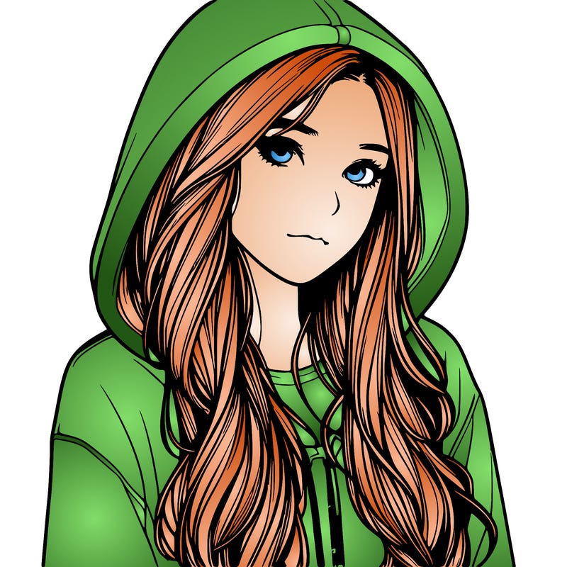 realistic girl with hoodie