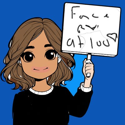 realistic girl holding up a sign