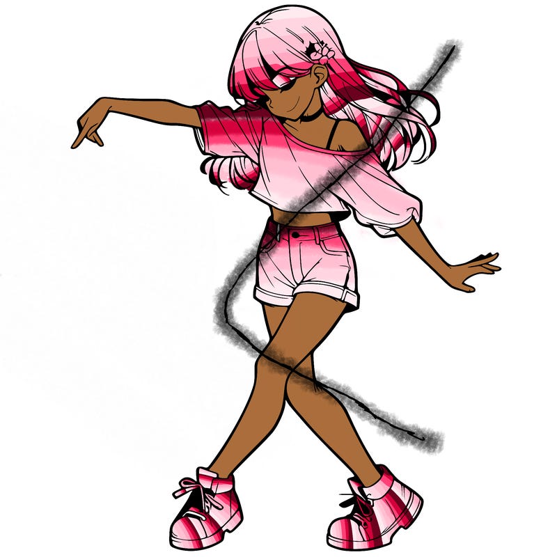 realistic girl danceing